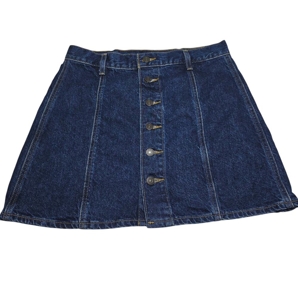 Women’s Levi’s Button Up A-Line Denim Skirt Size 29 Blue